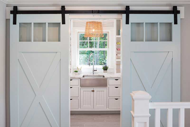 Kitchen Barn Doors Teal